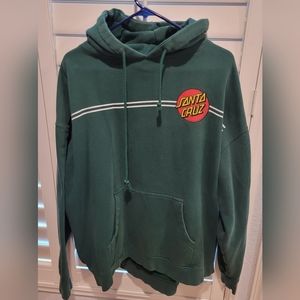 Mens XL Santa Cruz hoodie sweatshirt green